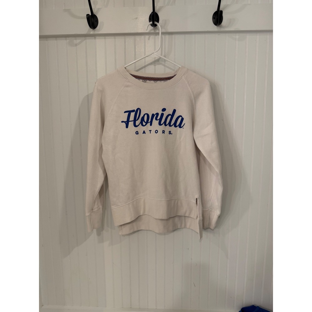Pressbox Florida Gators Crewneck Sweatshirt Women's Size S Cream Blue Spellout